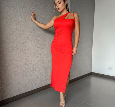 Vestido Largo Con Abertura